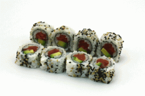 Tuna Avocado Inside Out Roll Sushi